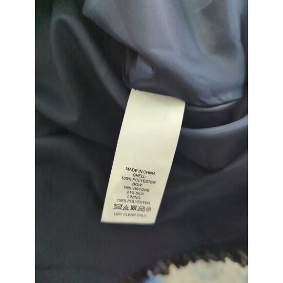 Kate Spade Velvet Bow Fit And Flare Navy Dress - Picture 7 of 7